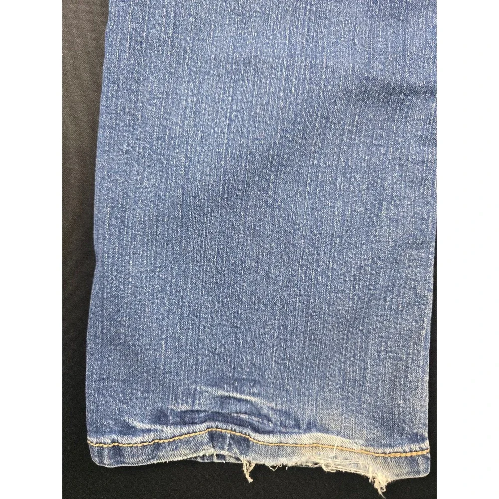 Amethyst Jeans Womens 14 Blue Bootcut Medium Wash Whiskered Embroidered Stretch